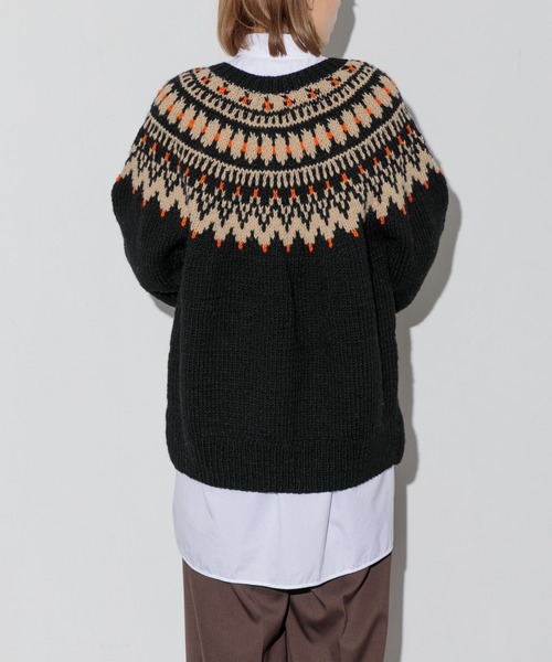 AMERICAN RAG CIE（アメリカンラグシー）の「ノルディッククルーネックカーディガン（カーディガン/ボレロ・レディース・ブラック/アイボリー・FREE）」の19枚目の写真