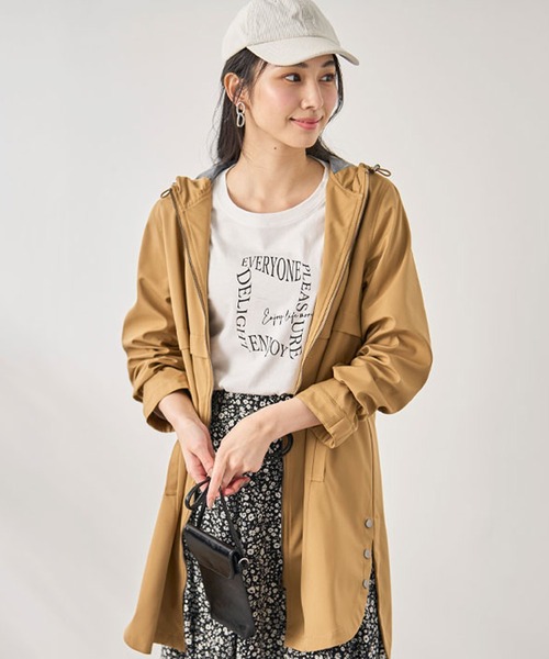 BELLUNA PLUS(ベルーナ)の「はっ水加工ボンディングロング丈パーカー(その他アウター・レディース・ダークブルー/キャメル/カーキ/チャコール・X-LARGE/MEDIUM/LARGE)」の13枚目の写真