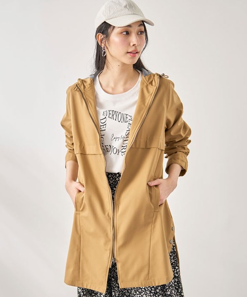 BELLUNA PLUS(ベルーナ)の「はっ水加工ボンディングロング丈パーカー(その他アウター・レディース・ダークブルー/キャメル/カーキ/チャコール・X-LARGE/MEDIUM/LARGE)」の12枚目の写真