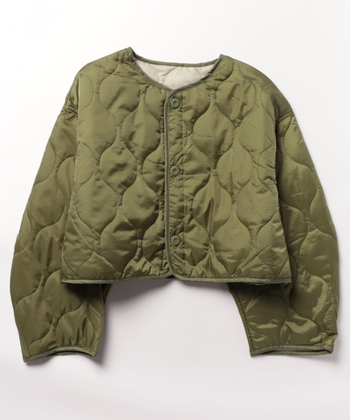 STYLEBLOCK（スタイルブロック）の「リップストップライナーキルトショートジャケット（ブルゾン・レディース・ベージュ/ブラック/ホワイト系その他/カーキ・M）」の9枚目の写真