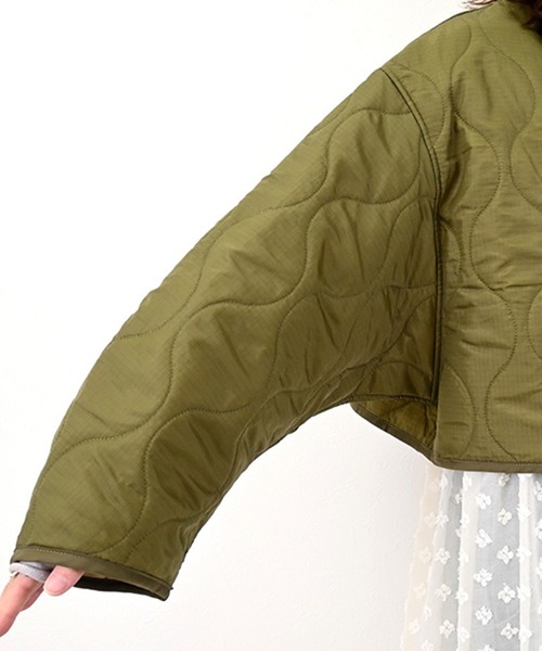 STYLEBLOCK（スタイルブロック）の「リップストップライナーキルトショートジャケット（ブルゾン・レディース・ベージュ/ブラック/ホワイト系その他/カーキ・M）」の8枚目の写真