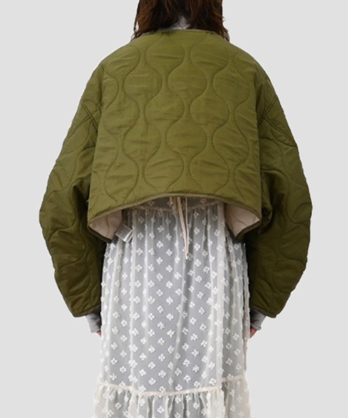 STYLEBLOCK（スタイルブロック）の「リップストップライナーキルトショートジャケット（ブルゾン・レディース・ベージュ/ブラック/ホワイト系その他/カーキ・M）」の7枚目の写真