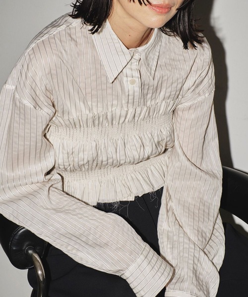 TODAYFUL（トゥデイフル）の「【TODAYFUL/トゥデイフル】ストライプショートシャツ（シャツ/ブラウス・レディース・ホワイト/ブルー系その他・FREE）」の19枚目の写真