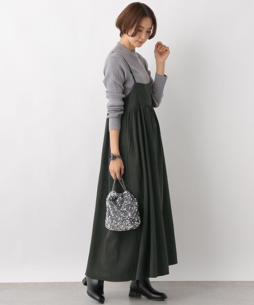 LEPSIM（レプシィム）の「切り替えギャザーキャミワンピース2　983211（ワンピース・レディース・ベージュ/グレー・FREE）」の4枚目の写真