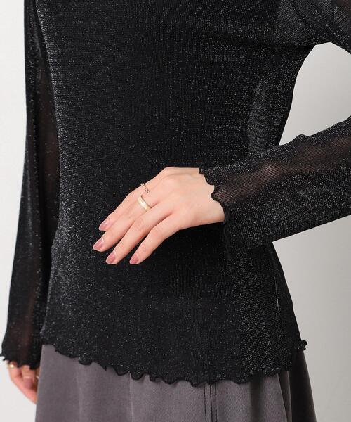 Cutie Blonde（キューティーブロンド）の「◆シアー感を楽しむ ラメ入り ハイネックトップス（Tシャツ/カットソー・レディース・ブラック/ホワイト系/ピンク系/ブルー・02/03/04）」の22枚目の写真