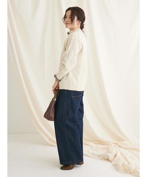 CRAFT STANDARD BOUTIQUE(クラフトスタンダードブティック)の「リサイクルポリエステルヘンリーネックプルオーバー(Tシャツ/カットソー・レディース・ベージュ/アイボリー/ネイビー・FREE)」の15枚目の写真