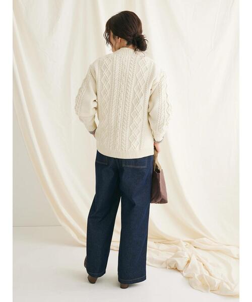 CRAFT STANDARD BOUTIQUE(クラフトスタンダードブティック)の「リサイクルポリエステルヘンリーネックプルオーバー(Tシャツ/カットソー・レディース・ベージュ/アイボリー/ネイビー・FREE)」の16枚目の写真