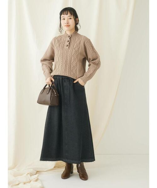 CRAFT STANDARD BOUTIQUE(クラフトスタンダードブティック)の「リサイクルポリエステルヘンリーネックプルオーバー(Tシャツ/カットソー・レディース・ベージュ/アイボリー/ネイビー・FREE)」の20枚目の写真