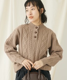 リサイクルポリエステルヘンリーネックプルオーバー