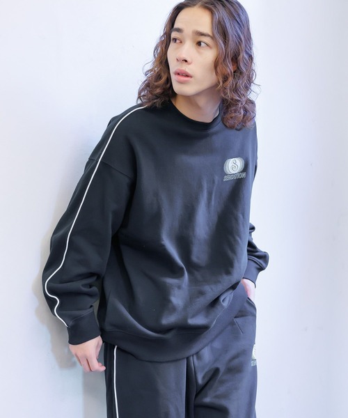 PBLIM（ページボーイリム）の「PBLIM/カラーパイピングスウェット（スウェット・レディース・グレー/ネイビー・SMALL/MEDIUM）」の2枚目の写真