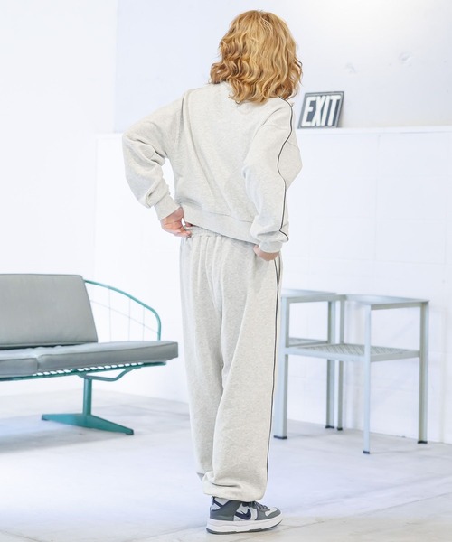 PBLIM（ページボーイリム）の「PBLIM/カラーパイピングスウェット（スウェット・レディース・グレー/ネイビー・SMALL/MEDIUM）」の9枚目の写真