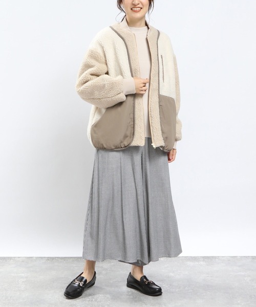 GLOBAL WORK Smile Seed Store（グローバルワーク スマイルシードストア）の「ツブボアキリカエブルゾン/968525（ブルゾン・レディース・ベージュ/ブラック/アイボリー・X-LARGE/MEDIUM/LARGE/SMALL）」の15枚目の写真