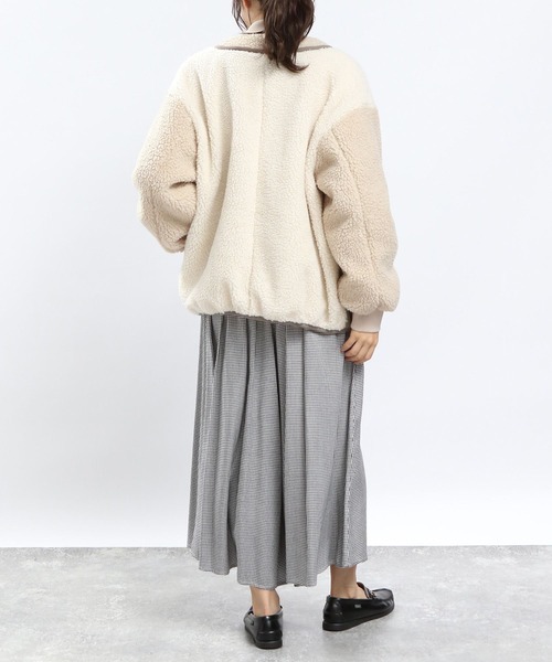 GLOBAL WORK Smile Seed Store（グローバルワーク スマイルシードストア）の「ツブボアキリカエブルゾン/968525（ブルゾン・レディース・ベージュ/ブラック/アイボリー・X-LARGE/MEDIUM/LARGE/SMALL）」の16枚目の写真