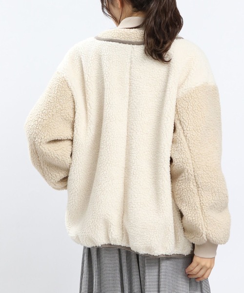 GLOBAL WORK Smile Seed Store（グローバルワーク スマイルシードストア）の「ツブボアキリカエブルゾン/968525（ブルゾン・レディース・ベージュ/ブラック/アイボリー・X-LARGE/MEDIUM/LARGE/SMALL）」の17枚目の写真