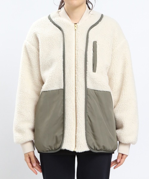 GLOBAL WORK Smile Seed Store（グローバルワーク スマイルシードストア）の「ツブボアキリカエブルゾン/968525（ブルゾン・レディース・ベージュ/ブラック/アイボリー・X-LARGE/MEDIUM/LARGE/SMALL）」の20枚目の写真