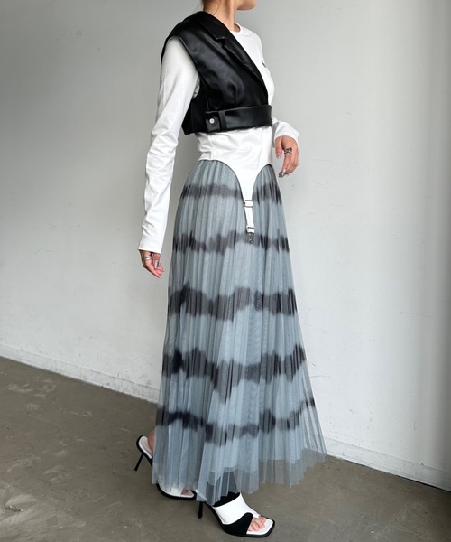 casane（カサネ）の「タイダイチュールスカート（スカート・レディース・ブルー/グリーン/ライトグリーン・FREE）」の22枚目の写真