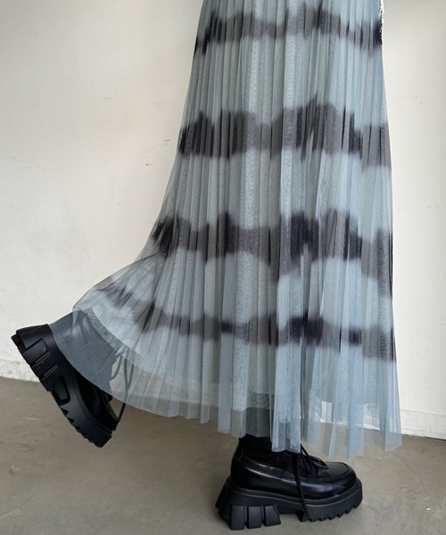 casane（カサネ）の「タイダイチュールスカート（スカート・レディース・ブルー/グリーン/ライトグリーン・FREE）」の15枚目の写真