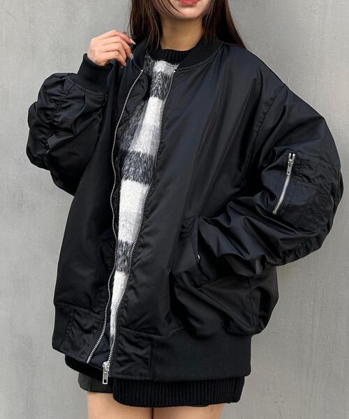 INGNI（イング）の「中綿入りBIG／MA-1（MA-1・レディース・ブラック/グレー/カーキ・M）」の5枚目の写真