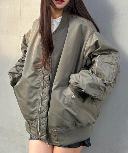 INGNI（イング）の「中綿入りBIG／MA-1（MA-1・レディース・ブラック/グレー/カーキ・M）」の6枚目の写真