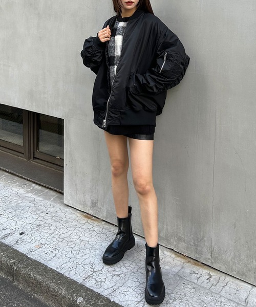 INGNI（イング）の「中綿入りBIG／MA-1（MA-1・レディース・ブラック/グレー/カーキ・M）」の10枚目の写真