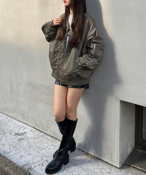 INGNI（イング）の「中綿入りBIG／MA-1（MA-1・レディース・ブラック/グレー/カーキ・M）」の19枚目の写真