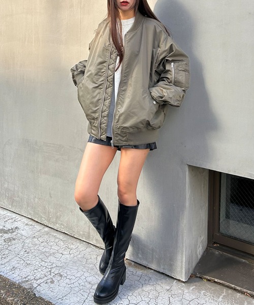 INGNI（イング）の「中綿入りBIG／MA-1（MA-1・レディース・ブラック/グレー/カーキ・M）」の20枚目の写真