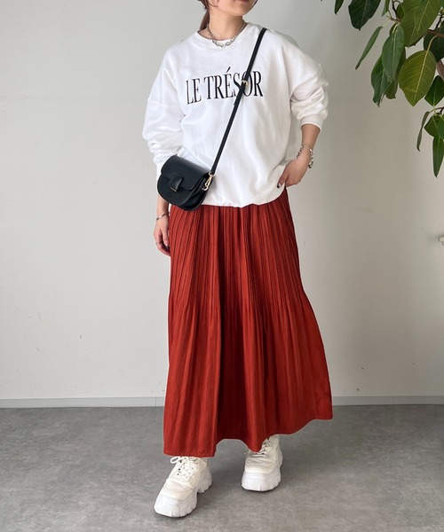 un dix cors（アンディコール）の「消しプリーツロングスカート（スカート・レディース・ネイビー/オレンジ/グリーン・FREE）」の13枚目の写真