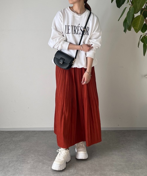 un dix cors（アンディコール）の「消しプリーツロングスカート（スカート・レディース・ネイビー/オレンジ/グリーン・FREE）」の16枚目の写真