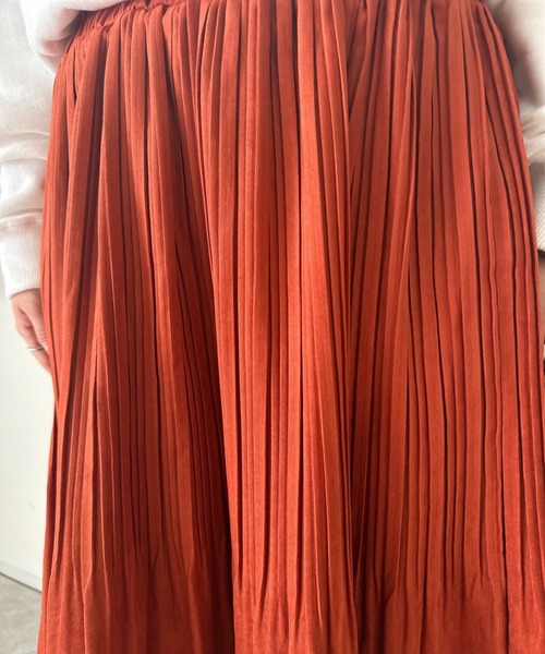 un dix cors（アンディコール）の「消しプリーツロングスカート（スカート・レディース・ネイビー/オレンジ/グリーン・FREE）」の18枚目の写真