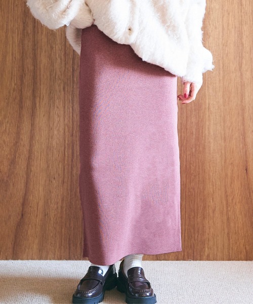 coca（coca）（コカ）の「ミラノリブナロースカート（スカート・レディース・グリーン/ライトグリーン/アイボリー/ブラック/グレイッシュベージュ/パープル/ピンク/オートミール/ベージュ/チャコール/ワイン・ONE SIZE/L/M/S/XL）」の10枚目の写真