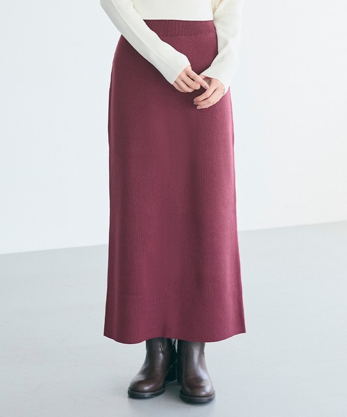 coca（coca）（コカ）の「ミラノリブナロースカート（スカート・レディース・グリーン/ライトグリーン/アイボリー/ブラック/グレイッシュベージュ/パープル/ピンク/オートミール/ベージュ/チャコール/ワイン・ONE SIZE/L/M/S/XL）」の11枚目の写真