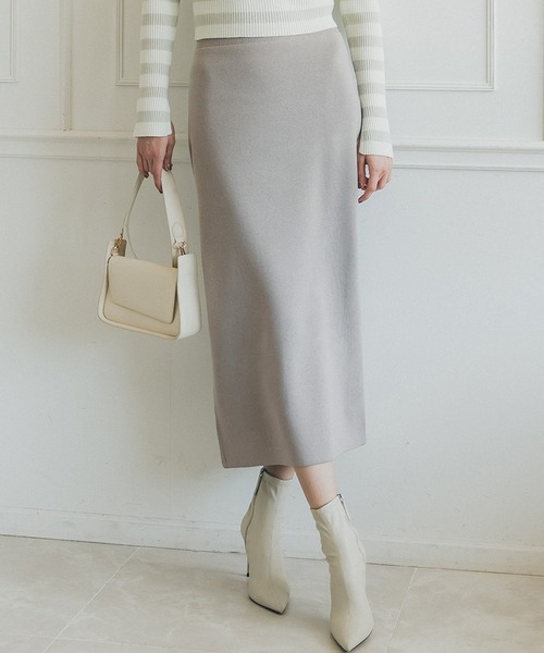 coca（coca）（コカ）の「ミラノリブナロースカート（スカート・レディース・グリーン/ライトグリーン/アイボリー/ブラック/グレイッシュベージュ/パープル/ピンク/オートミール/ベージュ/チャコール/ワイン・ONE SIZE/L/M/S/XL）」の6枚目の写真