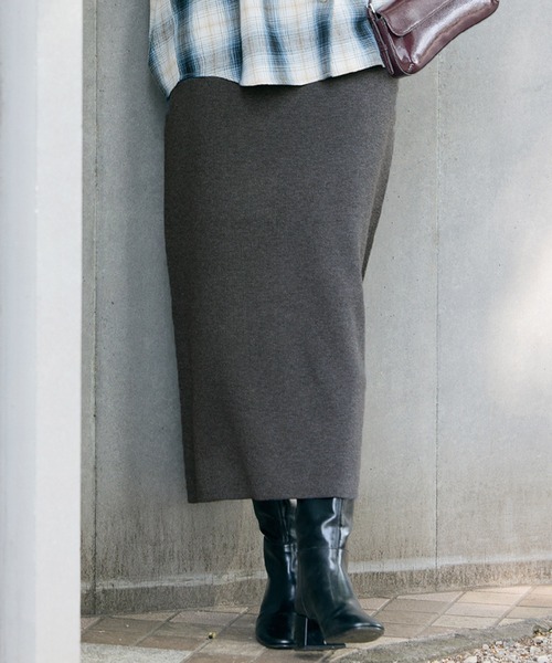 coca（coca）（コカ）の「ミラノリブナロースカート（スカート・レディース・グリーン/ライトグリーン/アイボリー/ブラック/グレイッシュベージュ/パープル/ピンク/オートミール/ベージュ/チャコール/ワイン・ONE SIZE/L/M/S/XL）」の3枚目の写真