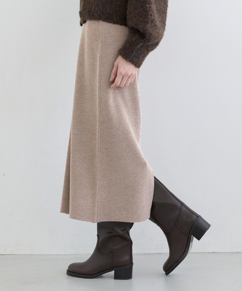 coca（coca）（コカ）の「ミラノリブナロースカート（スカート・レディース・グリーン/ライトグリーン/アイボリー/ブラック/グレイッシュベージュ/パープル/ピンク/オートミール/ベージュ/チャコール/ワイン・ONE SIZE/L/M/S/XL）」の22枚目の写真