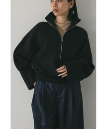 ハーフジップワイドカフニット