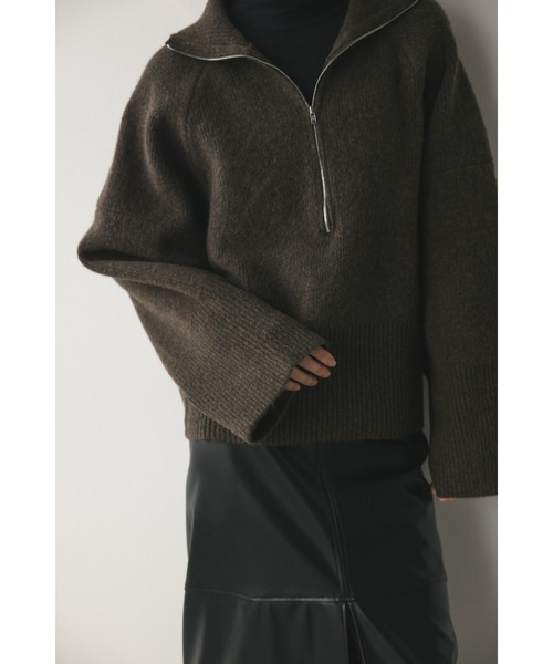 STYLEMIXER（スタイルミキサー）の「ハーフジップワイドカフニット（ニット/セーター・レディース・ブラック/ブラウン/アイボリー・FREE）」の21枚目の写真