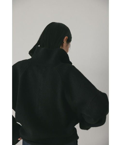 STYLEMIXER（スタイルミキサー）の「ハーフジップワイドカフニット（ニット/セーター・レディース・ブラック/ブラウン/アイボリー・FREE）」の13枚目の写真