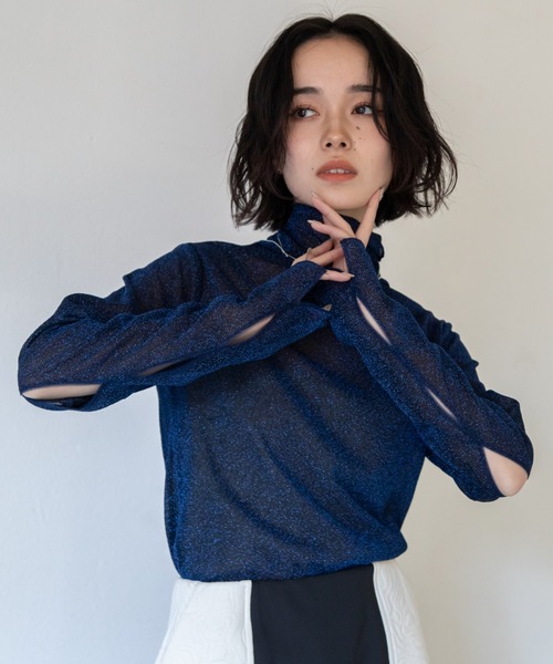 ウェーブホールラメシアーインナー（Tシャツ/カットソー