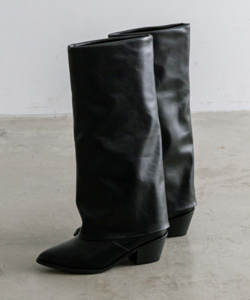 OLIVE des OLIVE（オリーブデオリーブ）の「カバーロングブーツ　1041130010（ブーツ・レディース・ブラック・LARGE/MEDIUM）」の2枚目の写真