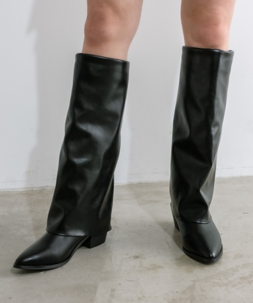 OLIVE des OLIVE（オリーブデオリーブ）の「カバーロングブーツ　1041130010（ブーツ・レディース・ブラック・LARGE/MEDIUM）」の3枚目の写真