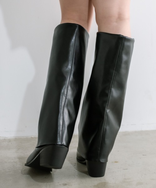 OLIVE des OLIVE（オリーブデオリーブ）の「カバーロングブーツ　1041130010（ブーツ・レディース・ブラック・LARGE/MEDIUM）」の5枚目の写真