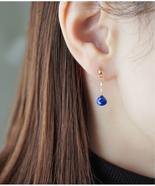 Meach.（ミーチ）の「【Meach.】14kgfプチ天然石のシンプルイヤリング/樹脂ノンホールピアス（イヤリング・レディース・A/H/C/F/D/G/B/I/E・FREE）」の2枚目の写真