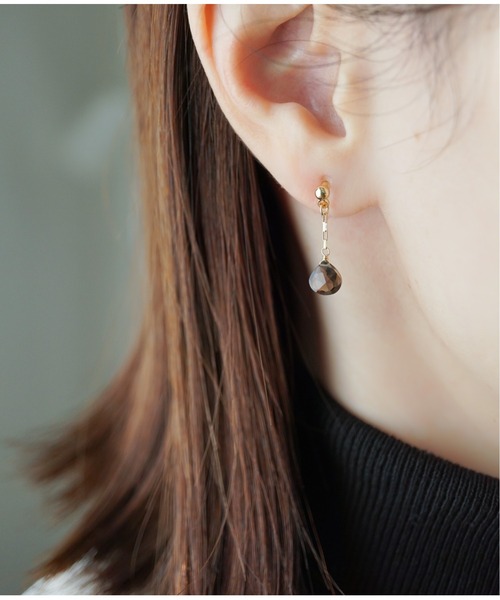 Meach.（ミーチ）の「【Meach.】14kgfプチ天然石のシンプルイヤリング/樹脂ノンホールピアス（イヤリング・レディース・A/H/C/F/D/G/B/I/E・FREE）」の5枚目の写真