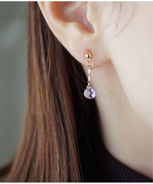 Meach.（ミーチ）の「【Meach.】14kgfプチ天然石のシンプルイヤリング/樹脂ノンホールピアス（イヤリング・レディース・A/H/C/F/D/G/B/I/E・FREE）」の6枚目の写真