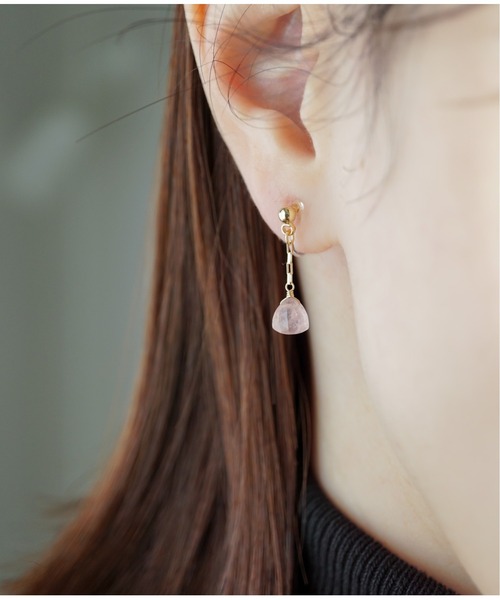 Meach.（ミーチ）の「【Meach.】14kgfプチ天然石のシンプルイヤリング/樹脂ノンホールピアス（イヤリング・レディース・A/H/C/F/D/G/B/I/E・FREE）」の7枚目の写真