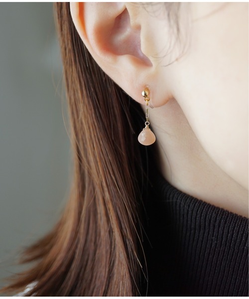 Meach.（ミーチ）の「【Meach.】14kgfプチ天然石のシンプルイヤリング/樹脂ノンホールピアス（イヤリング・レディース・A/H/C/F/D/G/B/I/E・FREE）」の8枚目の写真