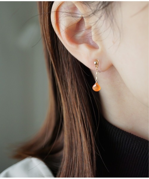 Meach.（ミーチ）の「【Meach.】14kgfプチ天然石のシンプルイヤリング/樹脂ノンホールピアス（イヤリング・レディース・A/H/C/F/D/G/B/I/E・FREE）」の9枚目の写真