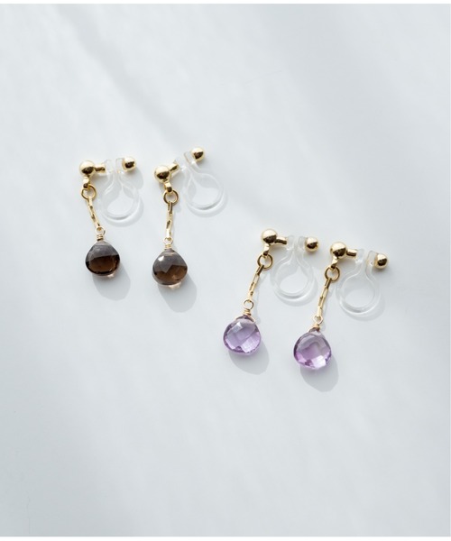 Meach.（ミーチ）の「【Meach.】14kgfプチ天然石のシンプルイヤリング/樹脂ノンホールピアス（イヤリング・レディース・A/H/C/F/D/G/B/I/E・FREE）」の13枚目の写真