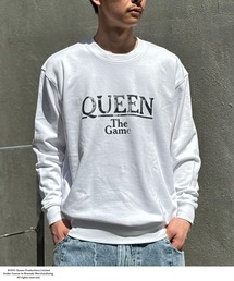 【ユニセックス】【QUEEN/クイーン】ロゴヴィンテージ加工ロックスウェット