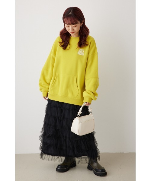 RODEO CROWNS WIDE BOWL（ロデオクラウンズワイドボウル）の「TAC アーム スウィッチングスウェット（Tシャツ/カットソー・レディース・オフホワイト/ネイビー/杢グレー/ライトグリーン・FREE）」の9枚目の写真